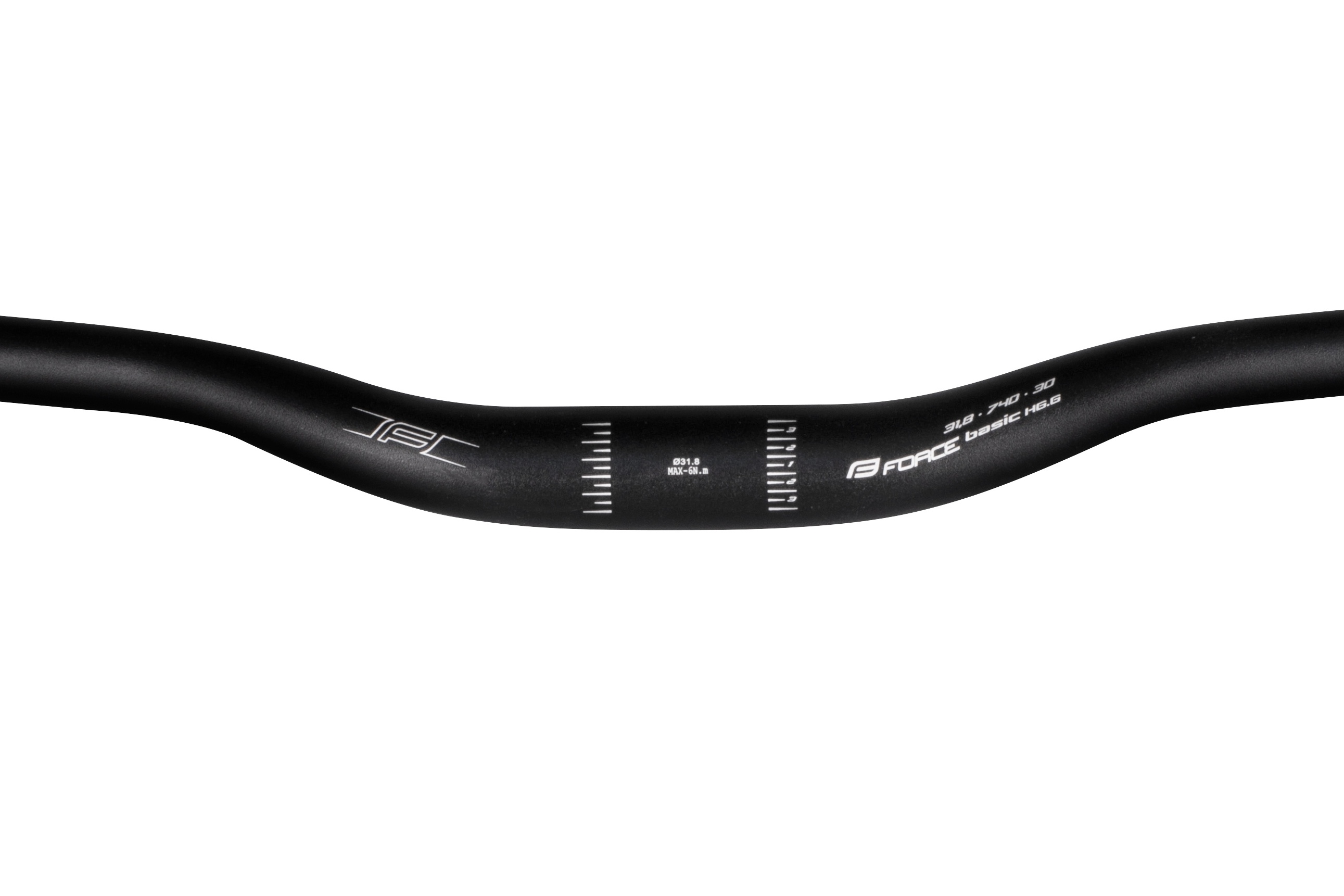 Řidítka Force H6.6 prohlé 31,8/740mm - černé mat