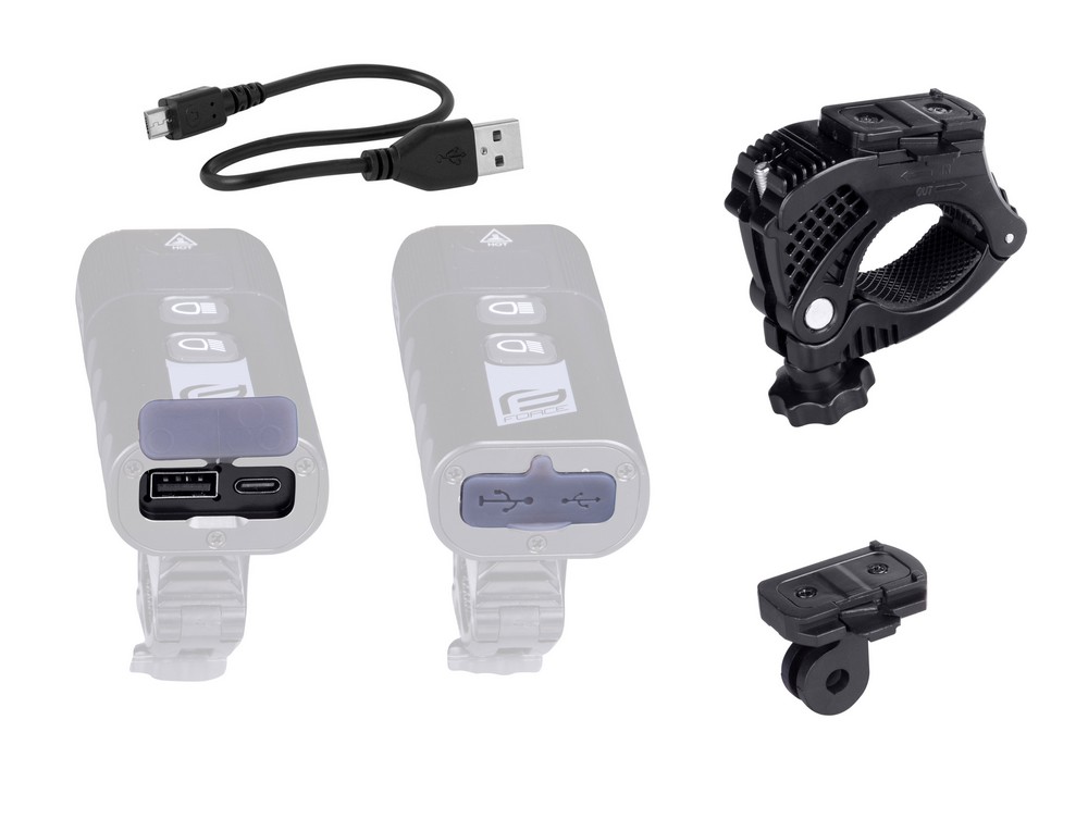 Světlo přední FORCE TORCH 2000LM USB, powerbanka 