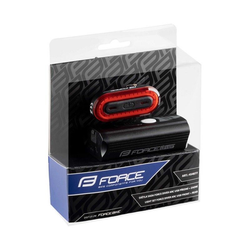 Sada světel Force DIVER ARC USB - přední/zadní