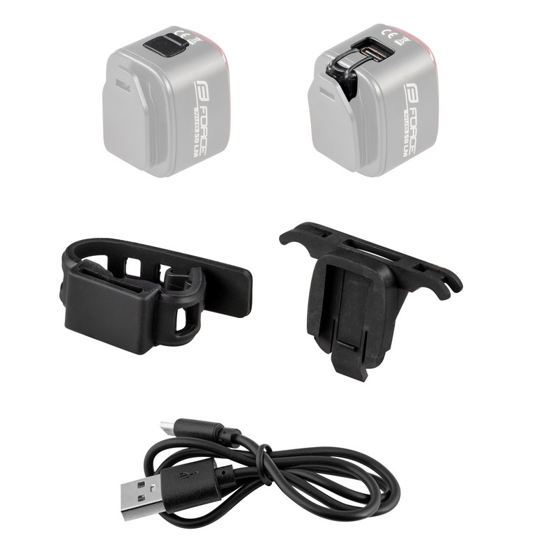 Světlo zadní Force FLEA 70lm 1 LED USB - černá