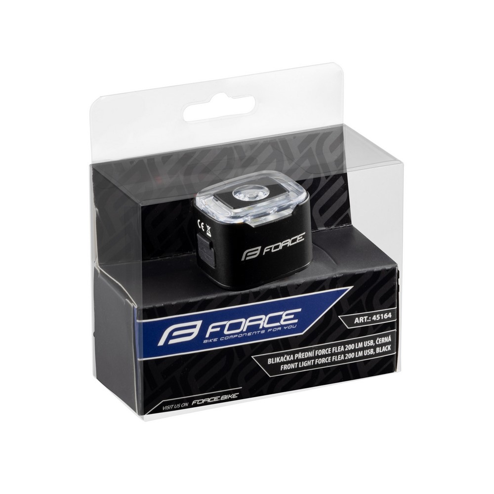 Světlo přední/zadní Force FLEA 200lm USB - černá