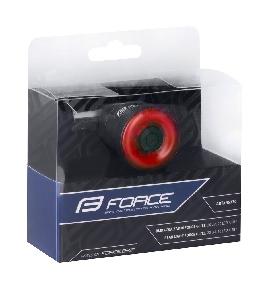 Světlo zadní Force GLITZ 20lm 20x LED USB - černá